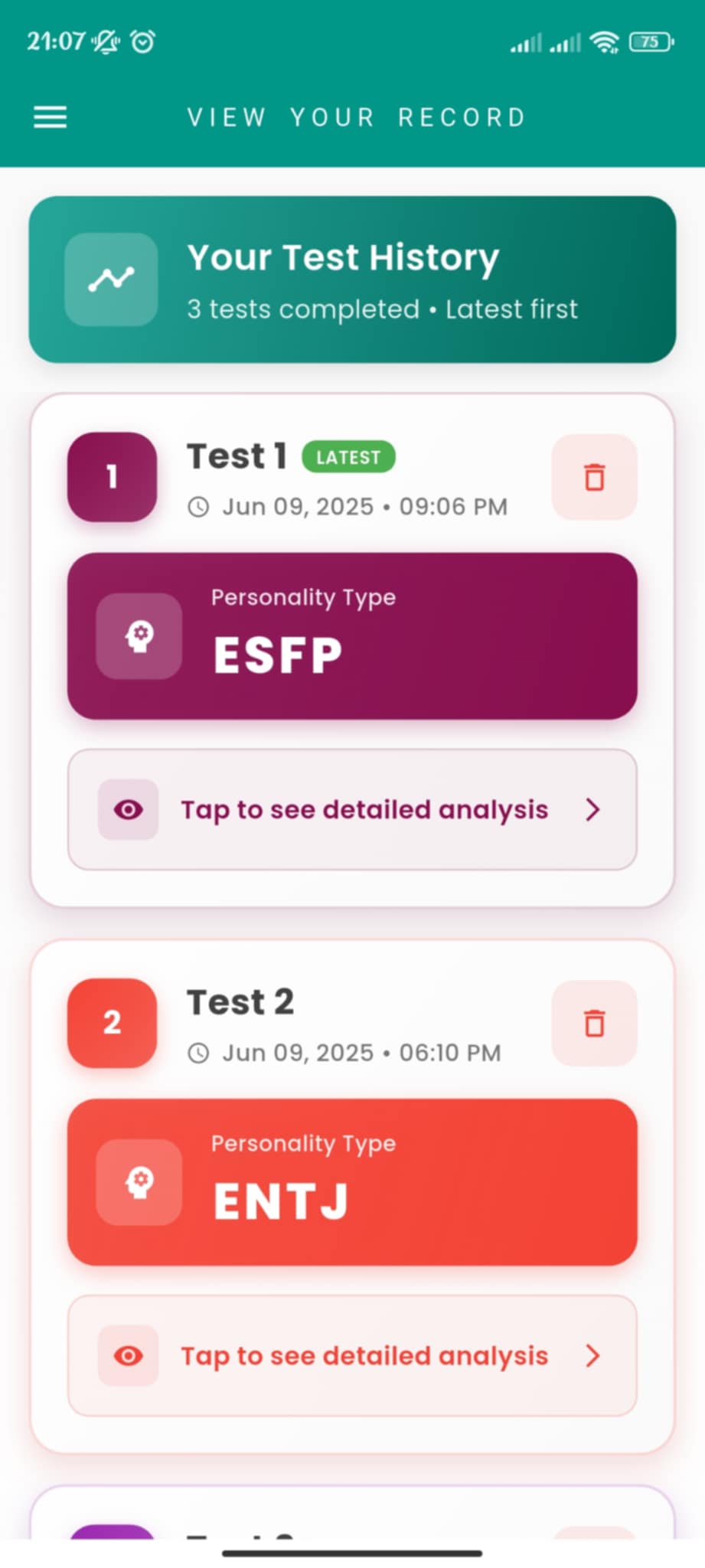 Test History